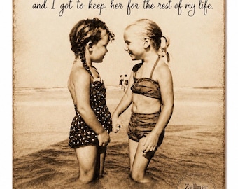 Best Friend Gift • Childhood Best Friend Sign • Primitive Friendship Decor • Rustic Wood Plaque • Best Friend Print • 4x5 or 5x7 Gift