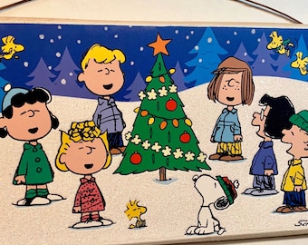 スヌーピーとウッドストックのクリスマスプレート：ヴィンテージ