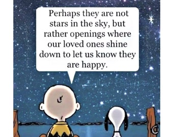 Loved Ones Shine Down To Let Uns Wisschien, dass sie glücklich sind / 4x5 oder 5x7 Holzplakette oder Druck zum Einrahmen