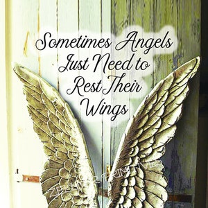 Sometimes Angels Just Need to Rest Their Wings / Print to frame yourself or Print Adhered To Wood with wire hanger / 5x7, 8x10 or 11x14 image 1