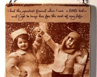 I had the greatest friend when I was a little kid and I got to keep them for the rest of my life. Wood picture plaque with vintage wire