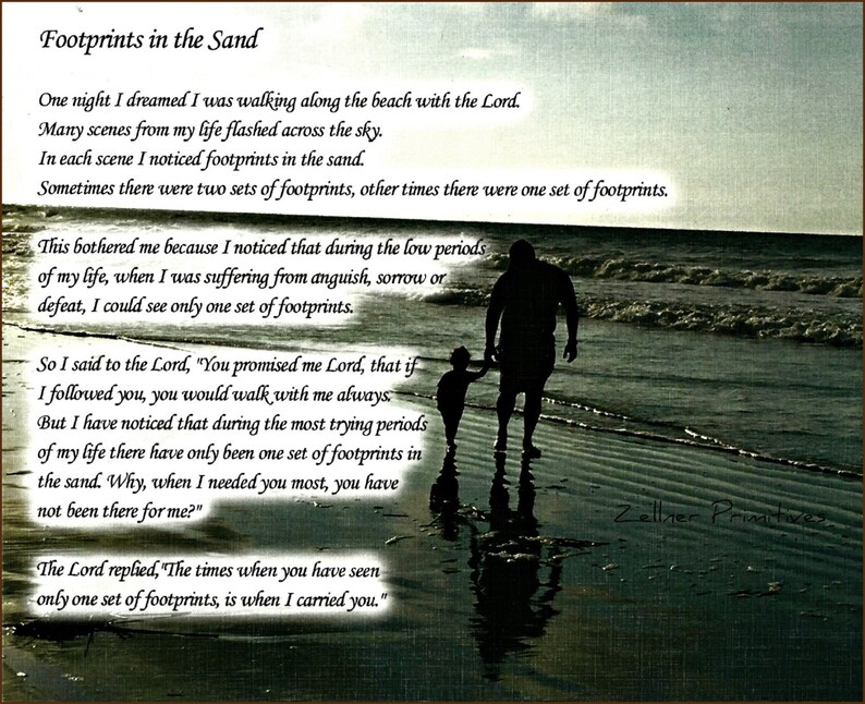 Footprints in the Sand Personalized Gift Custom Made Using Etsy