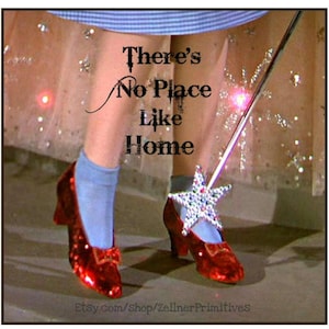 There's No Place Like Home Wood Plaque, Wizard of Oz Art, Ready to Display