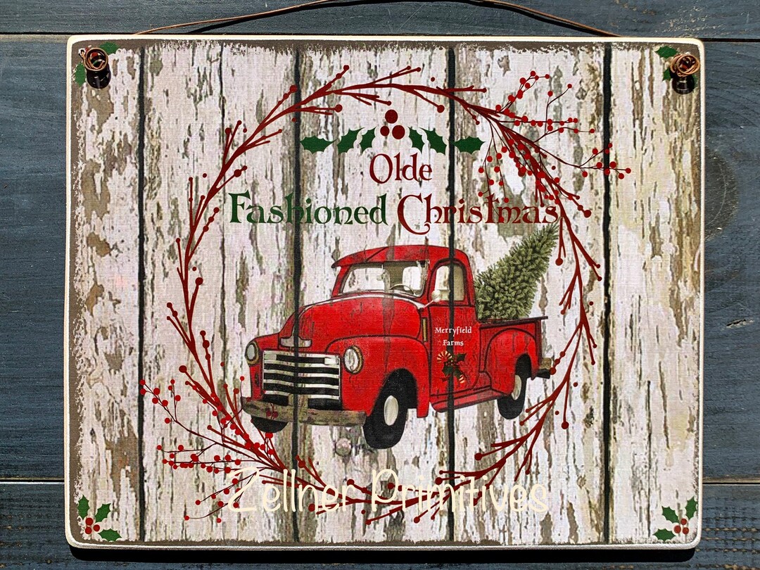 Olde Fashioned Christmas Wood Picture Plaque or Print to Frame - Etsy