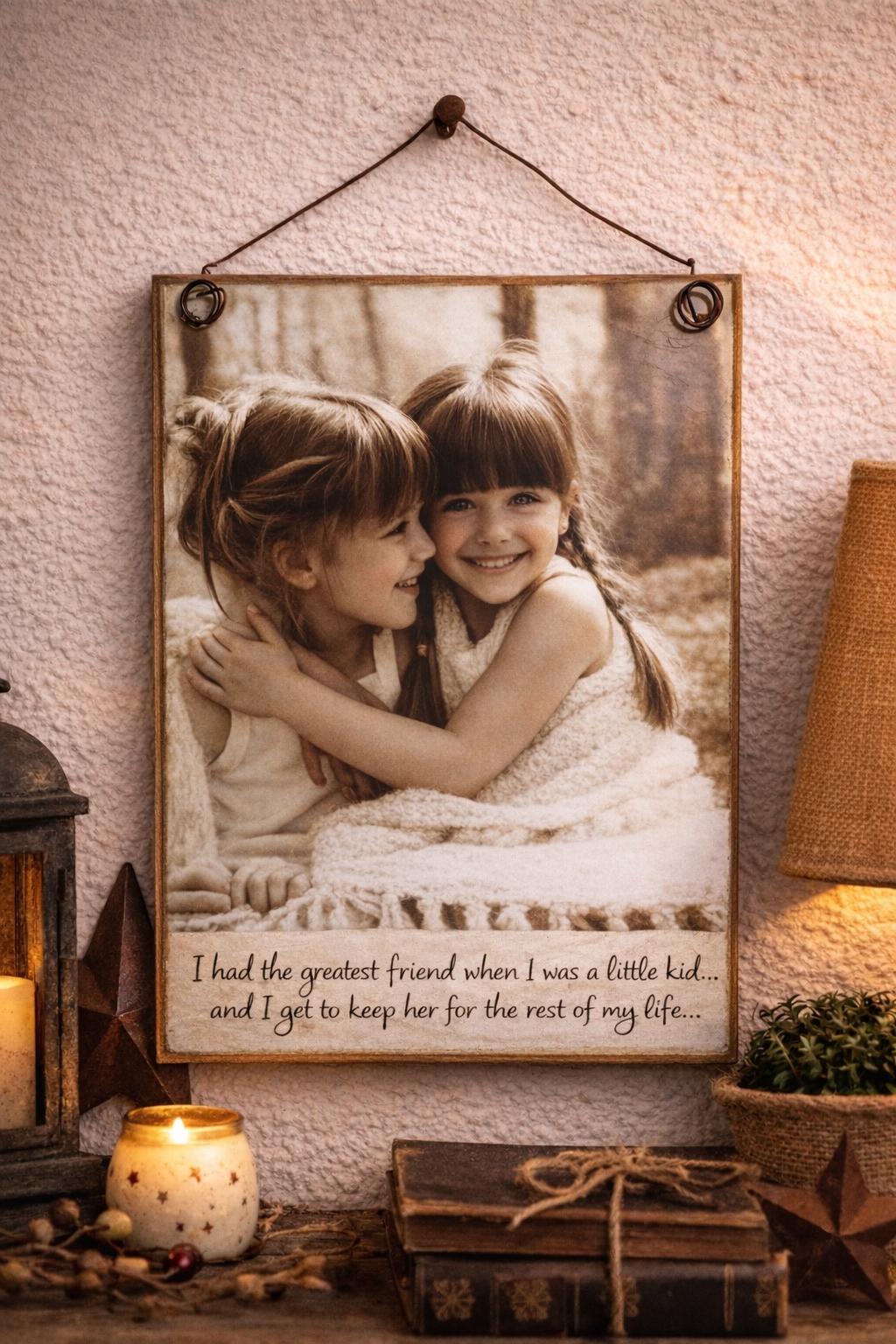 Best Friend Wooden Plaque, Sister Gift (5x7) Prints Available Too