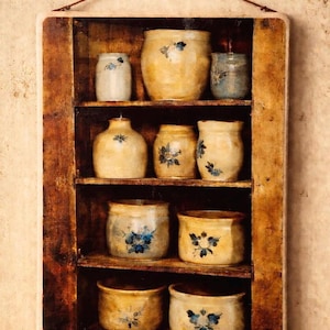 Antica targa in legno per credenza: arte primitiva in stile fattoria (4x5 o 5x7) immagine 1