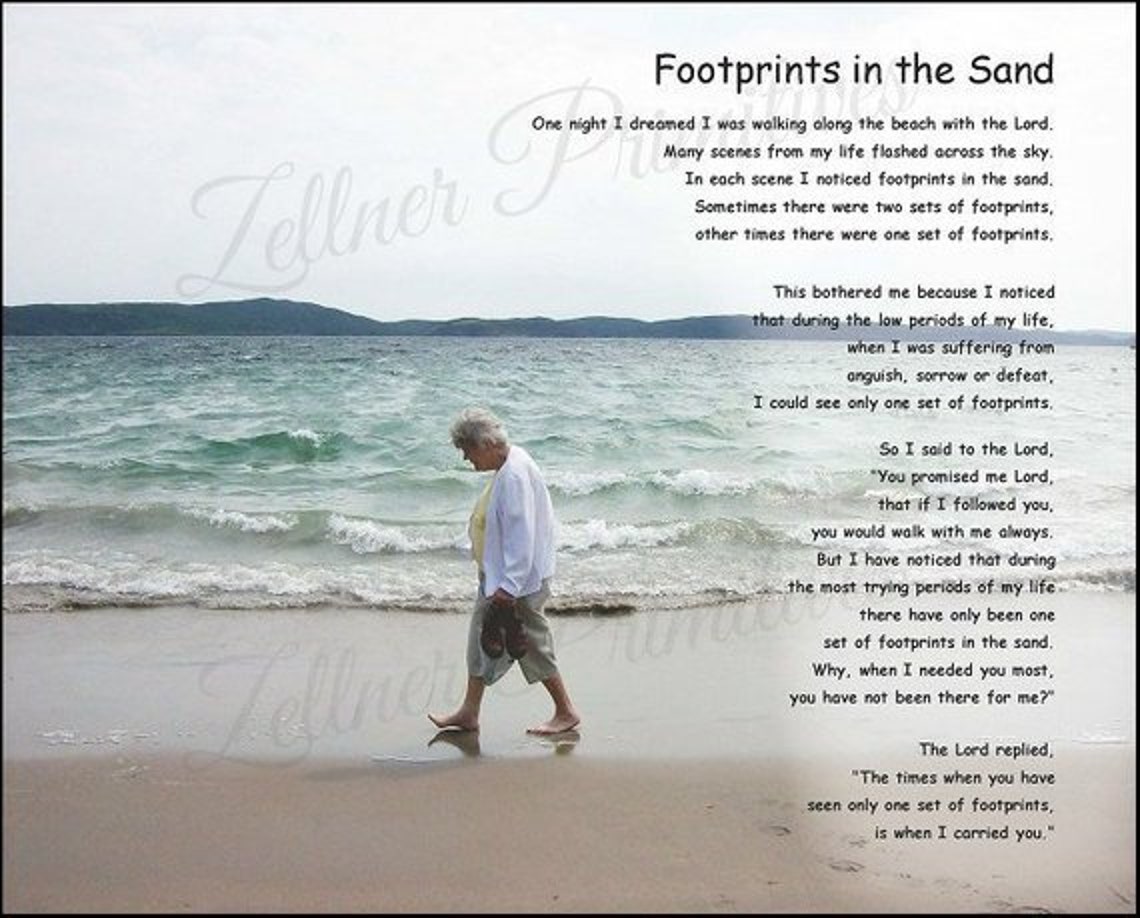 Footprints in the Sand Personalized Gift Custom Made Using Etsy