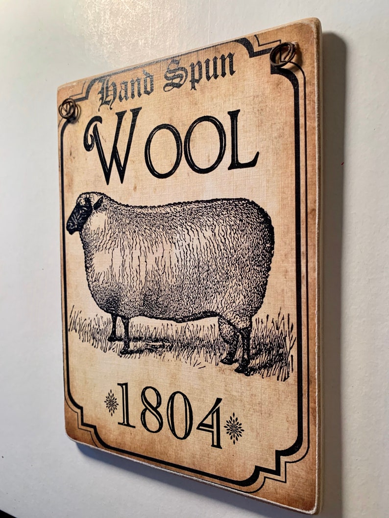 Hand Spun Wool 1804 Art adhered to wood and ready to display Two sizes 5/'/'x7/'/' or 8/'/' x 10/'/' Photo gifts make perfect presents