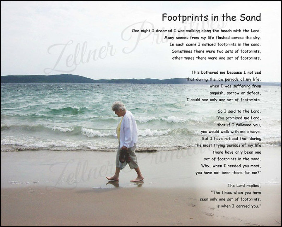 footprints-in-the-sand-poem-added-to-your-image-personalized-photograph-gift-wood-sign-custom-made-gift-etsy