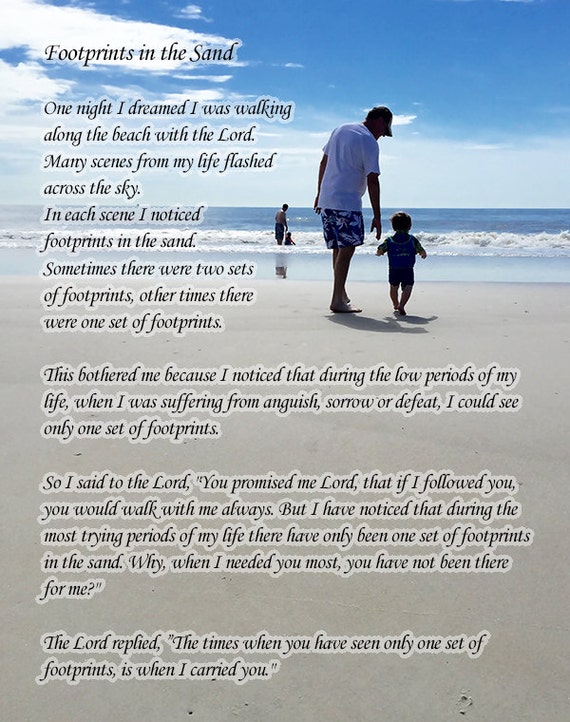 It is an image of Poem Footprints in the Sand Printable inside religious It's just a picture of Poem Footprints in the Sand Printable inside religious
