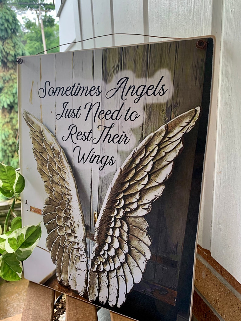 Sometimes Angels Just Need to Rest Their Wings / Print to frame yourself or Print Adhered To Wood with wire hanger / 5x7, 8x10 or 11x14 image 4