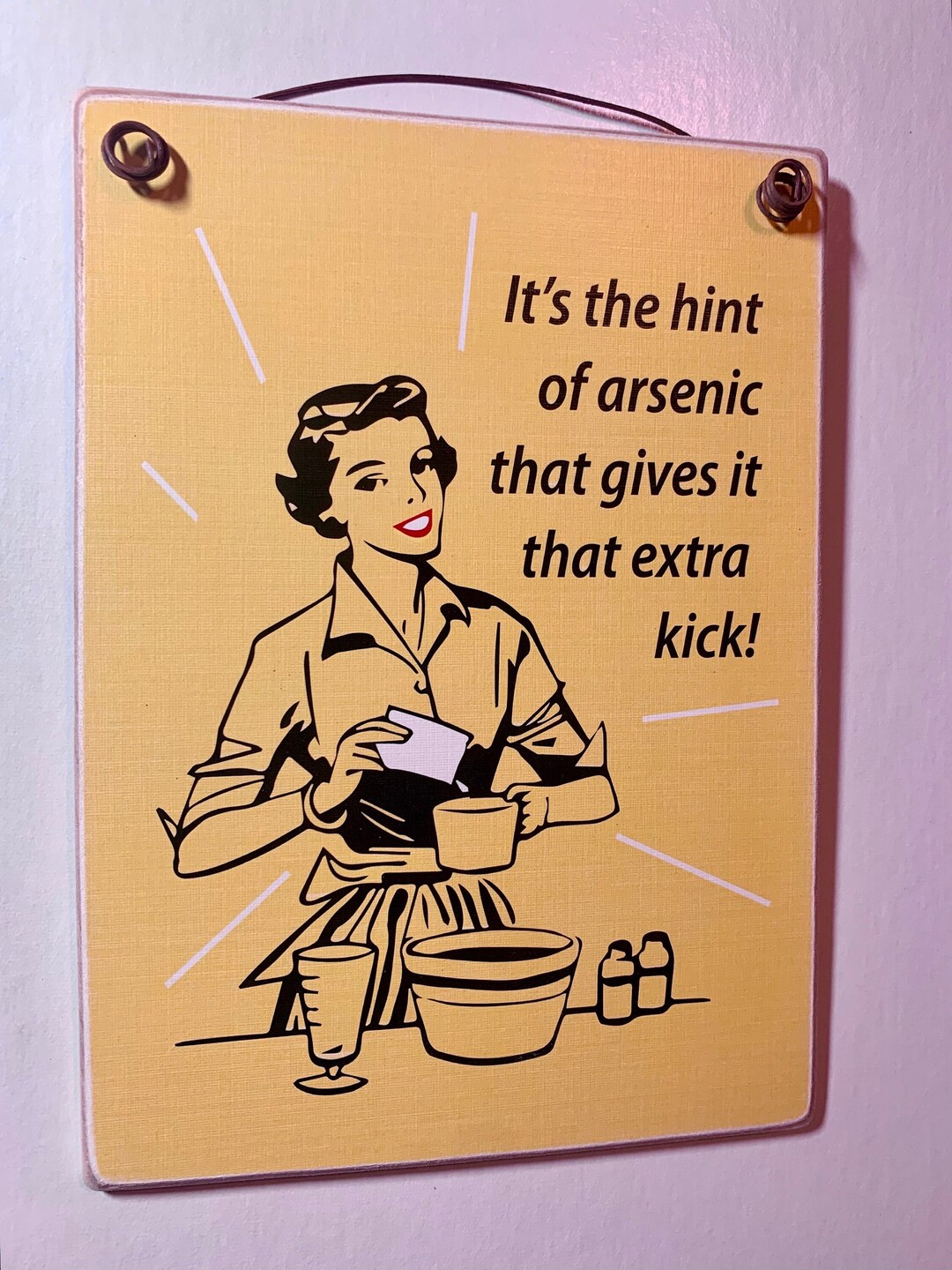 Humorous 'hint of Arsenic' Sign: Retro Kitchen Decor, 5x7, Wood or ...