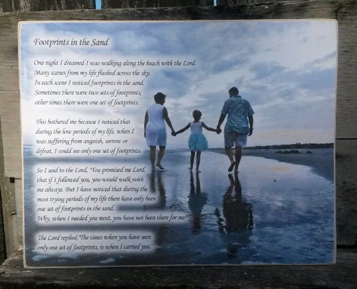 Footprints In The Sand / Personalized Gift / Made By Using Etsy
