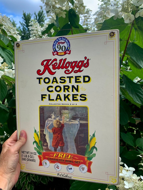 Vintage Kellogg's Corn Flakes Cereal Box Wood Plaque (13”x10) - Etsy