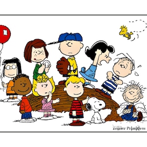 Charlie Brown e sua turma / Cartão de felicitações ou placa de madeira / 4,4 x 3,5 / Cartão de melhoras / Cartão de agradecimento / Cartão de aniversário / Cartões de beisebol / Presente