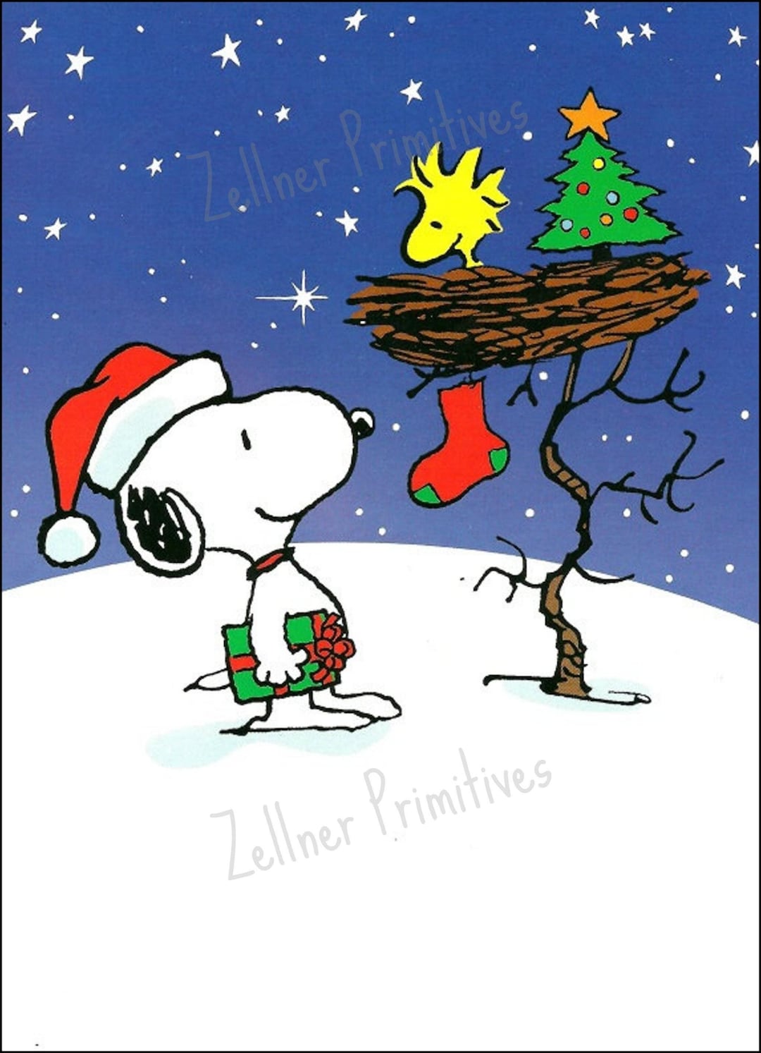 Snoopy and Woodstock Christmas Plaque: Vintage Holiday Decor
