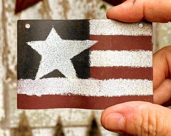 Rustic Tin Americana Flag: Craft Supply (3”x2”)