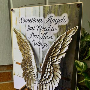 Sometimes Angels Just Need to Rest Their Wings / Print to frame yourself or Print Adhered To Wood with wire hanger / 5x7, 8x10 or 11x14 image 3