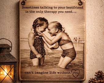 Best Friend Wood Plaque - Sentimental Photo Gift - Variety Of Sizes To Choose From.