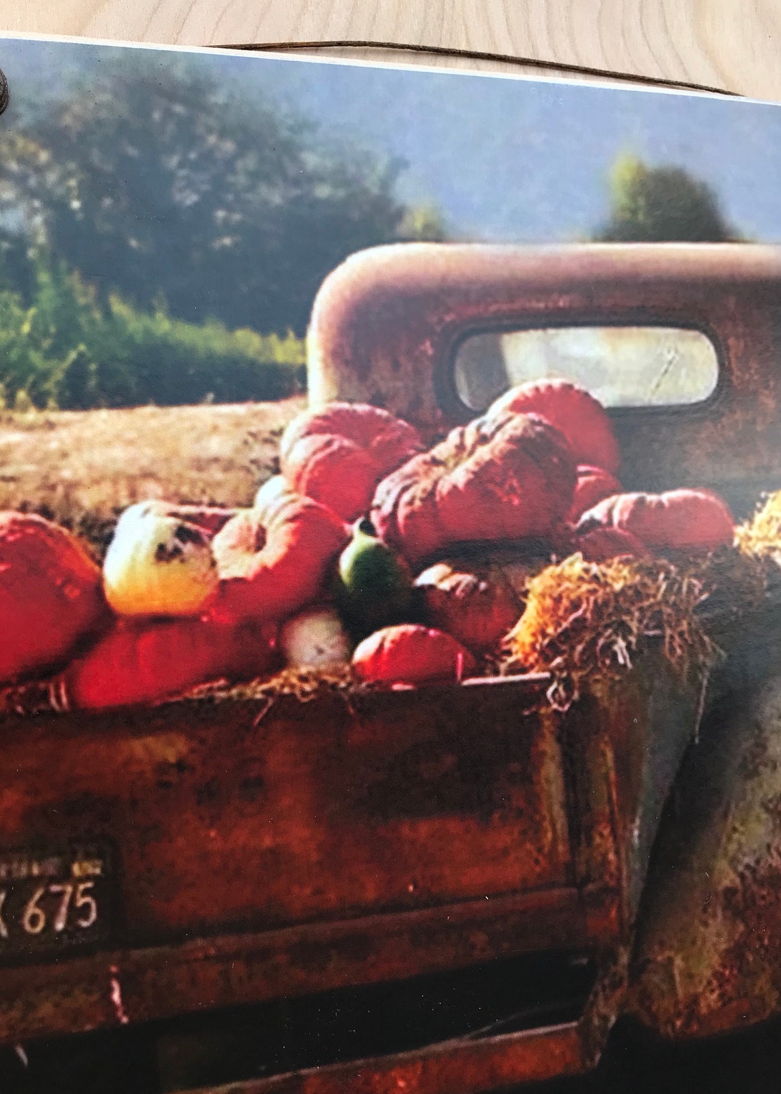 Truckload of Pumpkins / Handmade by Adhering Art to Wood / A Etsy