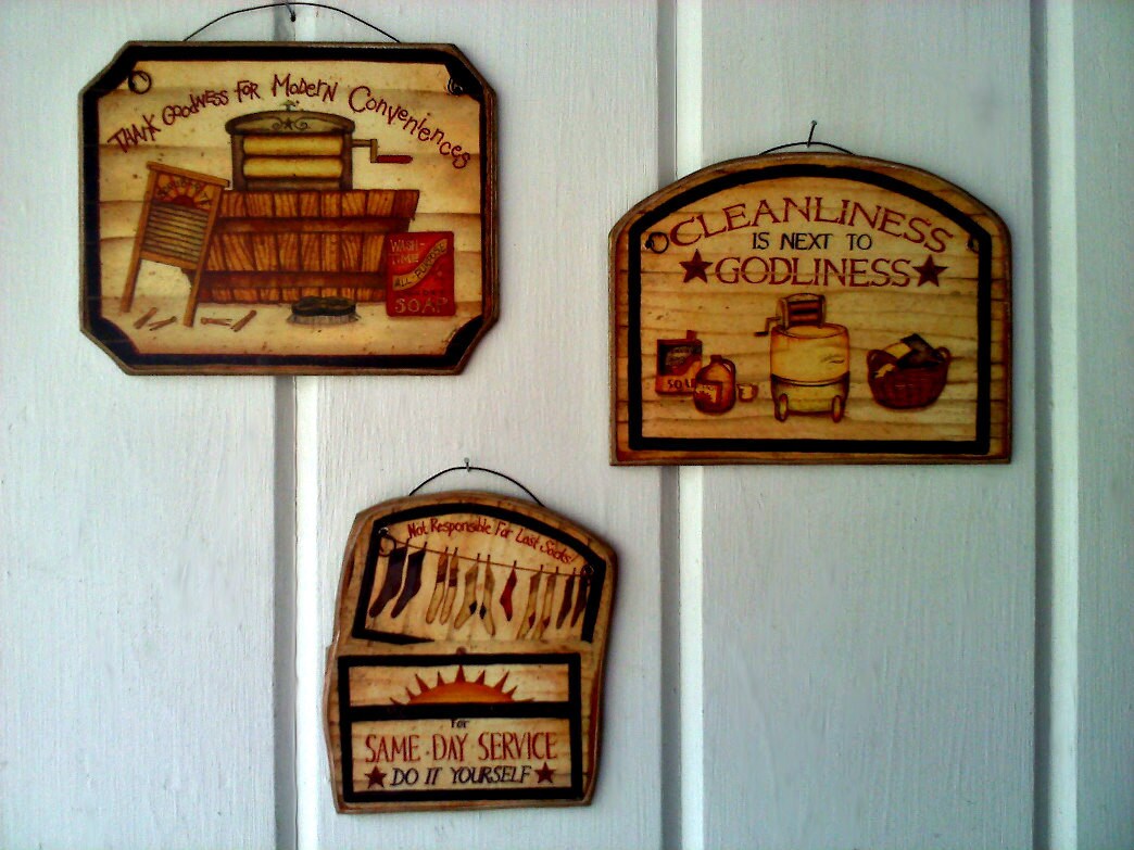 Carteles de lavandería conjunto de tres arte adherido a la | Etsy