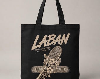 Sac fourre-tout de tennis philippin, toile LABAN, design Sampaguita Barong (14x16 pouces)