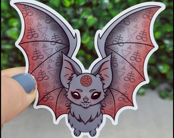 Pastel & Goth Bat Sticker (2 Designs) - Goth bat sticker, pastel goth bat sticker, creepy cute, waterproof sticker, water bottle