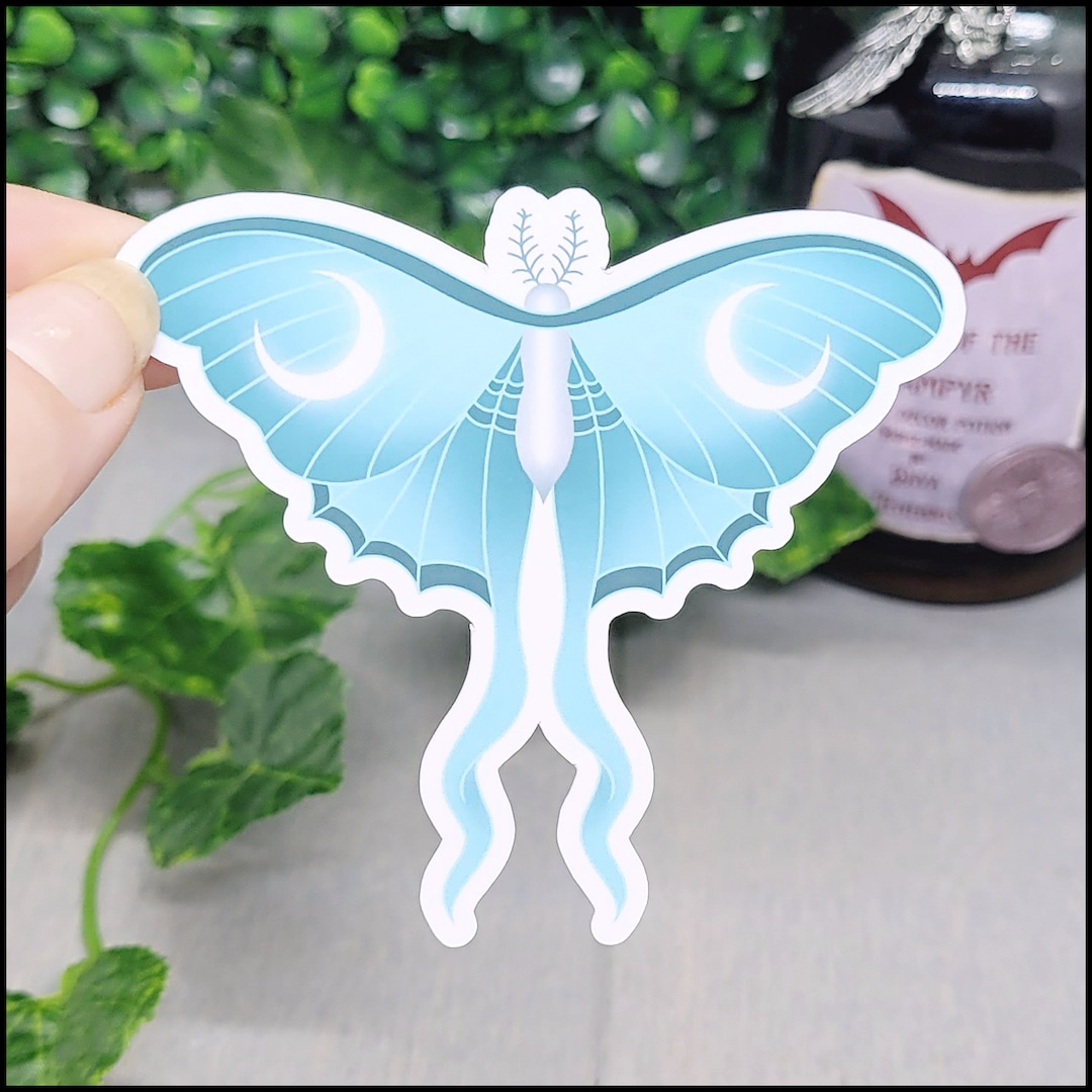 LUNA MOTH Sticker luna Moth Moon Butterfly Blue - Etsy