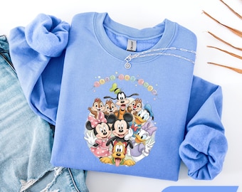 Mickey & Friends Kuscheliges Disney Sweatshirt, Retro Disney Squad Pullover Hoodie, Cartoon Urlaub Familienausflug Outfit, Passendes Park Geschenk 2026