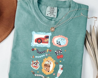 Vintage Lightning McQueen Racing Shirt, Cars Film Aloha Urlaub T-Shirt, Retro Disney Pixar Shirt, Familienausflug Strand Outfit 2026, Disney Reise