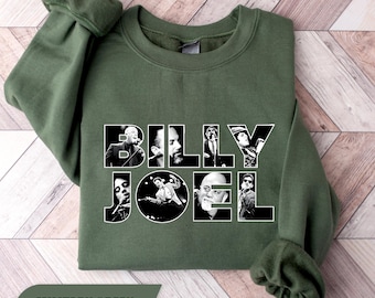 Vintage Billy Joel Tour-sweater, retro pianoman rock hoodie, jaren 80 concertmuziek trui, klassieke kunstenaar fan cadeau outfit, trendy shirt