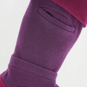 Christmas Stocking Boiled Wool Purple Magenta Pockets  Nomadic Traders Coat OOAK Recycled Repurposed Upcycled 1072