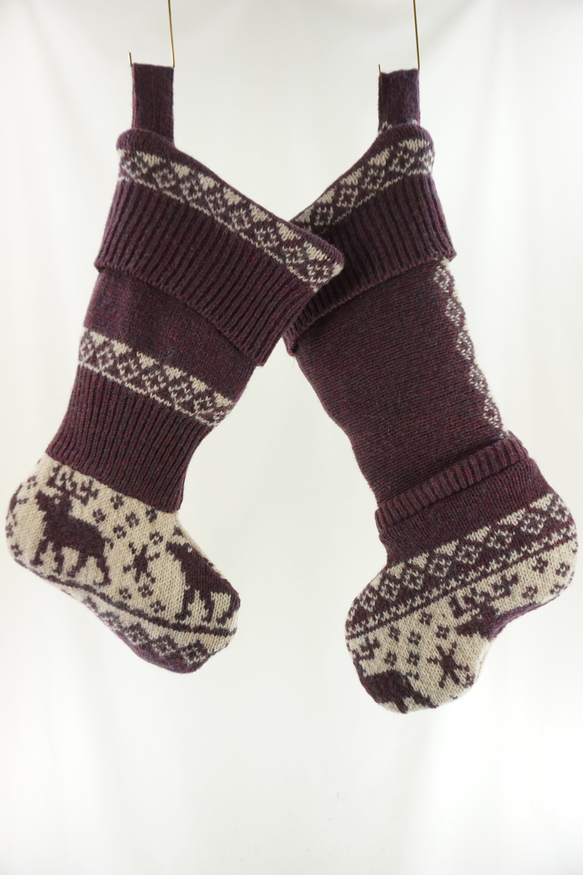 Fadcaer 5 Paia Calze Natalizie Donna - Caldi Calzini Invernali Con Motivo Renna E Fiocchi Di Neve, Vintage Nordic - 2