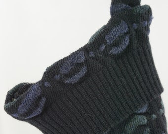 Christmas Stocking Wool Kalaroo Australia Coogi Hip Hop Rapper 3D Texture Black Purple Grey Blue OOAK Repurposed Recycled Upcycled 1032
