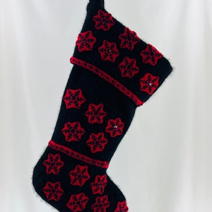 Cashmere Charter Club Sweater Repurposed Christmas Stocking Snowflakes ...