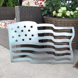 Steel American Flag | Raw Steel Flag | US Flag | Patriotic Metal Art | United States Flag Wall Art