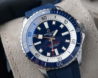 BREITLING Superocean Automatik-Chronometer-Herrenuhr mit blauem Zifferblatt, Artikelnummer A17378E71C1S1