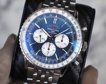 BREITLING Navitimer B01 chronograaf automatisch herenhorloge met blauwe wijzerplaat Artikelnr. AB0137211C1A1