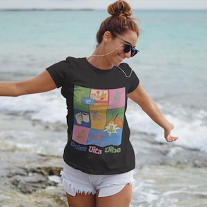 Dolce Vita Vibe Grafik-T-Shirt | Retro-Pop-Art-Sommer-T-Shirt in Kaffee-Orange