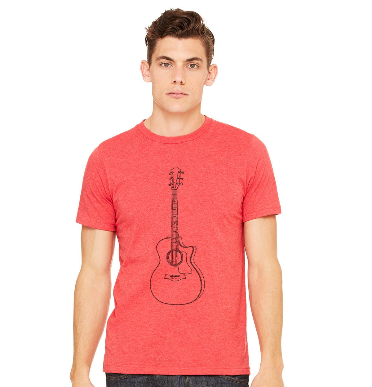 Guitar tshirt Men's Shirts Acoustic Guitar Guitarist | Etsy