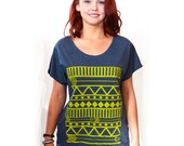 Aztec Arrow T-shirt  printed on a Baggy Flowy Style Top