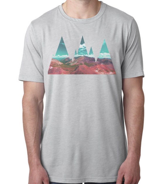 Abstract Mountains T-shirt Men's Graphic Tee - Etsy