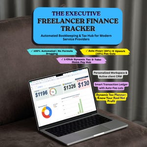 Automated Freelancer Bookkeeping Google Sheets | Multi Currency USD GBP EUR | Small Business Income Expense Dashboard & Live Tax Calculator