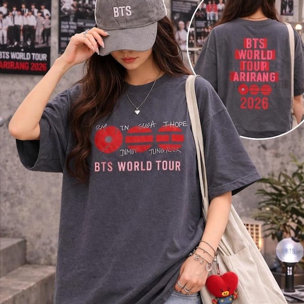 BTS Arirang World Tour 2026 Shirt, Kpop Concert Merch, RM Jin Suga Jhope Jimin V Jungkook Tee, Bangtan Boys Fan Gift, Army Concert Apparel