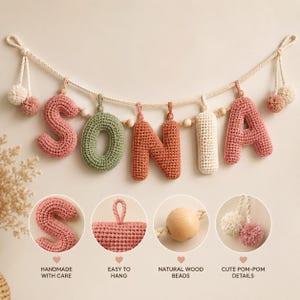 Alphabet Crochet Pattern, ABC Amigurumi ,Tutorial DIY ,Custom Name Banner Crochet Pattern PDF, Puffy Letter Garland,Beginner Friendly,
