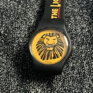 The Lion King vintage watch - Disney analog wristwatch collectible watch timepiece black rubber band