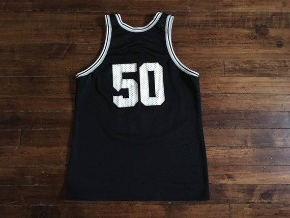 Vintage NBA Champion Spurs #50 David Robinson Black Jersey Adult Medium