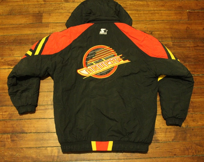 Vancouver Canucks Starter Jacket Vtg NHL Hockey Vintage Full Zip Winter