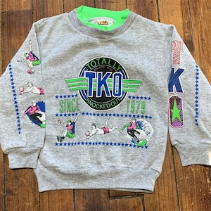 Deadstock neon extreme beach sports crewneck sweatshirt - skateboarding volleyball surfing - vintage TKO