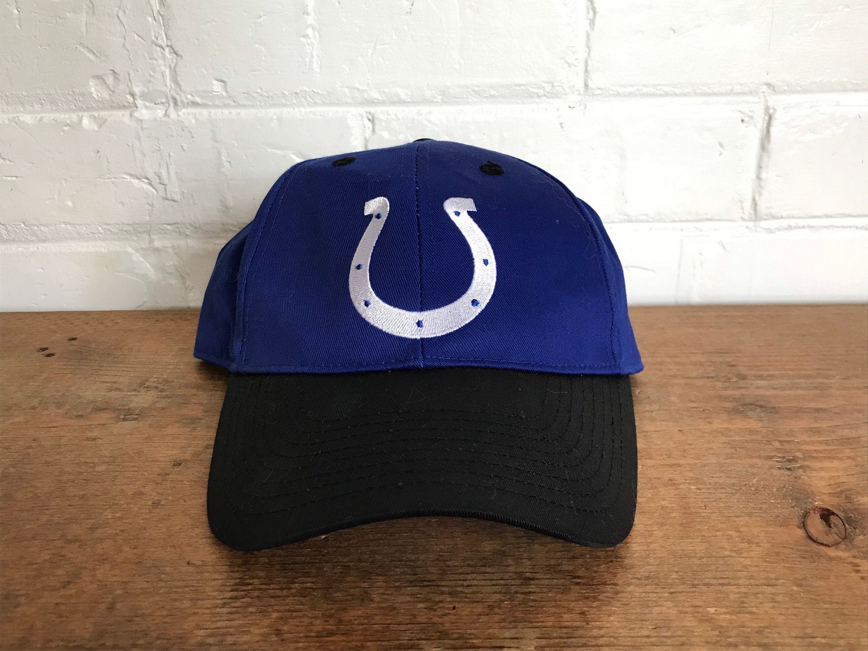 Indianapolis Colts Snapback Blue Plain Logo Hat Curved Brim NFL